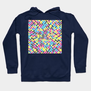 CMYK Warped Metaballs Pattern (White) Hoodie